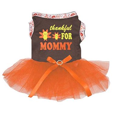 Imagem de Petitebella Vestido para cachorro Thankful for Mommy Peru (marrom/laranja, 3GG)