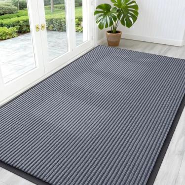 Imagem de OLANLY Tapete de porta da frente para entrada interna e externa, capacho resistente à água, resistente ao desbotamento, perfil baixo, fácil de limpar, tapetes de boas-vindas para varanda para entrada