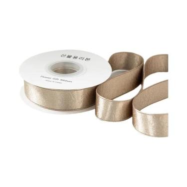 Imagem de Fita Dourada Metálica Brilhante 1 Rolo Larga Para Embalagem De Present