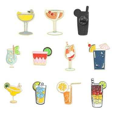 Imagem de UR URLIFEHALL 10 peças, 10 estilos, alfinetes, esmaltados, alfinetes, coquetéis, bebidas, alfinetes de lapela para roupas, bolsas, camisola, jaqueta, mochila, artesanato