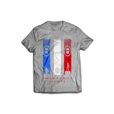 Imagem de Camiseta Feminina Twenty One Pilots Blurryface, Cinza mescla claro, G