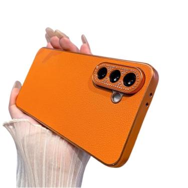 Imagem de Capa protetora de lente de luxo com diamantes para Samsung Galaxy S25 Edge S24 S23 Ultra Plus Fe (para Galaxy S23 Ultra/Laranja)