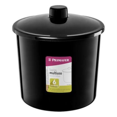 Imagem de Lixeira multiuso 6 lts preta pr10148 - primafer
