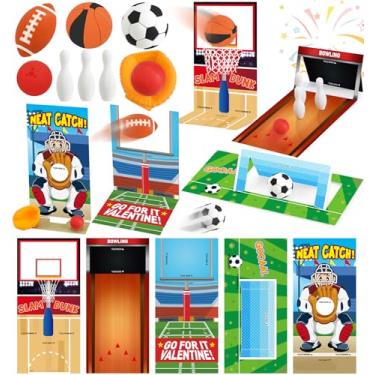 Imagem de Toidgy 30 Pack Valentines Day Cards for Kids School, Valentines Cards for Kids Classroom Exchange Gift with Mini Sports Ball Erasers Bulk, Ideal Valentine Gifts and Party Favors Prizes for Boys Girls