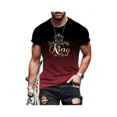 Imagem de Camiseta Masculina Oversized Com Gradiente 3D Designer Harajuku Casual