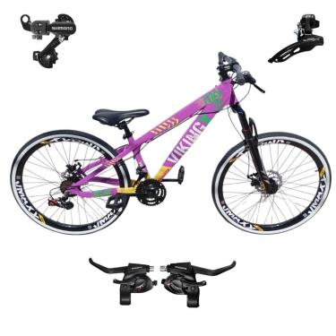 Imagem de Bicicleta 26 VikingX T25 21v Cambios Trocadores Shimano Pneu Faixa Branca 1.50-Unissex