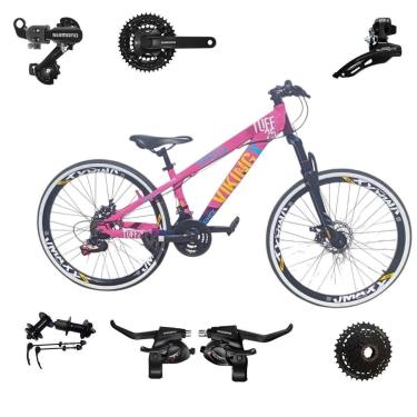 Imagem de Bicicleta 26 VikingX T25 24v Index Freeride Shimano Cubo k7 Pneu Slick Fino FX 1.50-Unissex