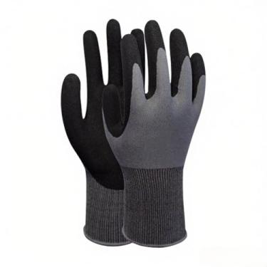 Imagem de 1 Par de Luvas Trabalho Impregnadas com Nitrílico para Jardinagem Manutenção Armazém Homens e Mulheres