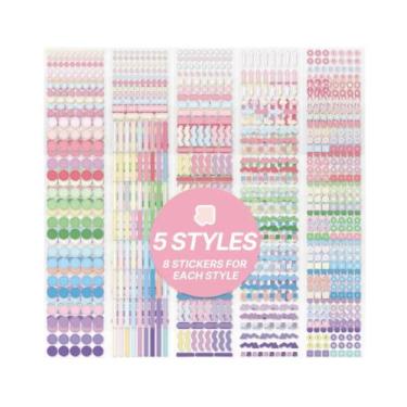 Imagem de Etiquetas Adesivas Coloridas De Papel Para Índice, 40 Folhas, Para Pla