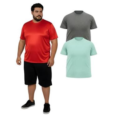 Imagem de Kit 2 Camiseta Manga Curta Masculina Dryfit Fitness Plus Size Cor:Colo