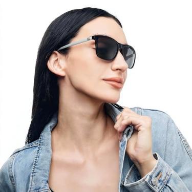 Imagem de Óculos de sol polarizados para homens e mulheres com proteção UV para dirigir, pescar, viajar, Preto, prata