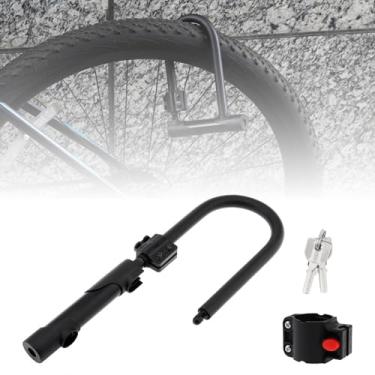 Imagem de Tobefore Trava em U para bicicleta resistente com chave – Trava de bicicleta antifurto de 15 mm para bicicletas elétricas e scooters, inclui suporte de montagem e 2 chaves, proteção de revestimento de