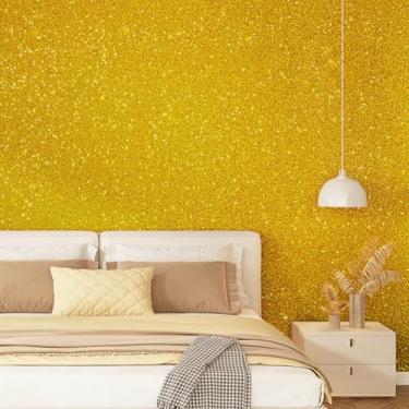 Imagem de EPPKILY Papel de parede dourado com glitter, papel de contato autoadesivo removível, papel de parede dourado com glitter para armários, gavetas, paredes, quarto, bancadas, decoração de presente