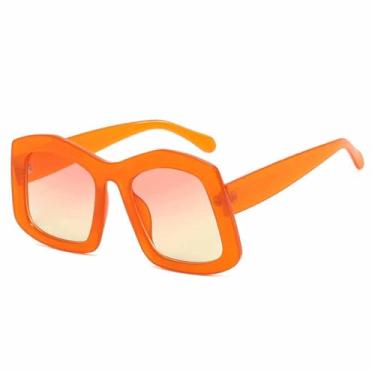 Imagem de Óculos de Sol Oversized em Cores Vibrantes para Homens e Mulheres, com Proteção UV400, Ideais para Esportes ao Ar Livre, Corrida e Ciclismo, nas Cores Laranja e Amarelo.