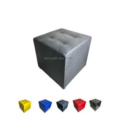 Imagem de Puff Cubo Quadrado Banco Banquinho Decorativo 40x40 - Mercadão dos Puf