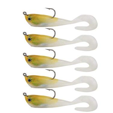Imagem de Isca de pesca no gelo, simulação artificial, tiro longo, equipamento de pesca de inverno com gancho único, material de silicone macio, 7cm de comprimento, 5 pacotes (5#)
