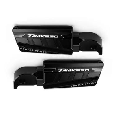 Imagem de Anti-derrapante Para tmax530 tmax 530 2012 2013 2014 2015 2016 2017 2018 2019 apoio para os pés traseiro pé pegs pedais de descanso(Black TMAX530A)