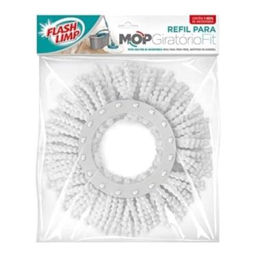 Imagem de Kit 3 Refil Mop FlashLimp Microfibra Giratório Rodo Mágico