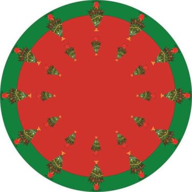 Imagem de Toalha De Mesa Redonda Tecido Oxford Árvore De Natal -140x140cm - Fabr