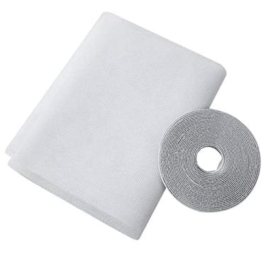 Imagem de Mosquitera de tela janela DIY com fitas autoadesivas Protector mosquito Cortina malha Gancho e laço Instalação fácil Poliéster para quarto Varanda Cozinha Aplicações