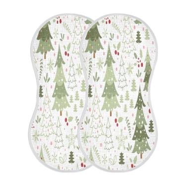Imagem de STAYTOP 2 peças de panos de arroto de árvore de Natal para bebês - panos para arrotar para bebês meninos meninas e toalha de recém-nascido, panos grandes absorventes para arrotar