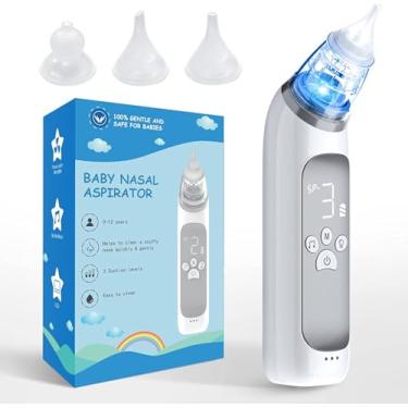 Imagem de Aspirador Nasal Elétrico para Bebê com 3 Velocidades, Sucção Suave e Eficiente, Bico Ultramacio em Silicone, Recarregável USB, Limpeza Segura da Cavidade Nasal Infantil