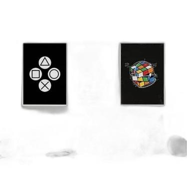 Imagem de Kit Quadros Gamer Cubo Mágico Tetris 33X24Cm 3 Peças