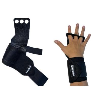 Imagem de Luva  Hand Grip Com Munhequeira Três Furos NOGUE FIT, Preto, P