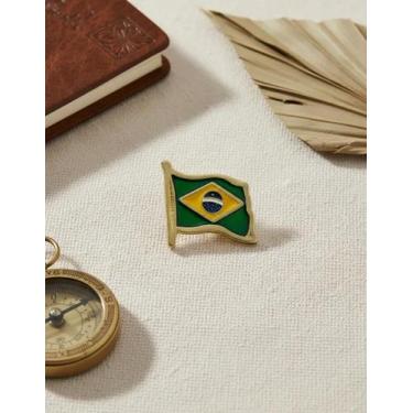 Imagem de Kit 5 Bottons Broche Bandeira Do Brasil Eventos Pin Em Metal - Somedal
