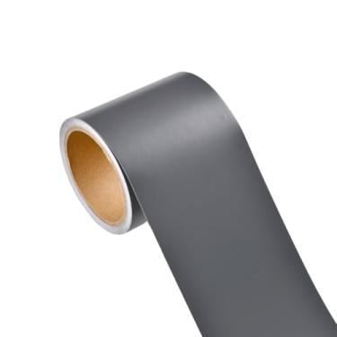 Imagem de KUSAGA Adesivos de parede, adesivo de superfície lisa 25 m x 2 cm adesivo de cintura guia de onda autoadesivo adesivo de parede para adesivo de azulejo, preto e branco (cor: cinza escuro)