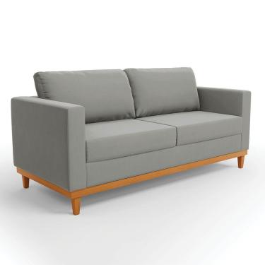 Imagem de Sofá 03 Lugares Juliette Base Madeira Castanho Cor Grafite