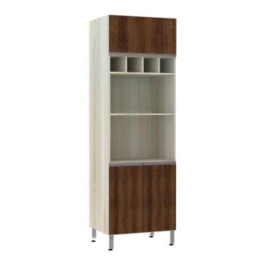 Imagem de Paneleiro 70 Cm Duplo Nicho Luci Legno Crema C/ Dourado