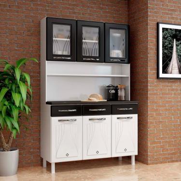 Imagem de Armário De Cozinha De Aço Kit Triplo Telasul Preto Star New