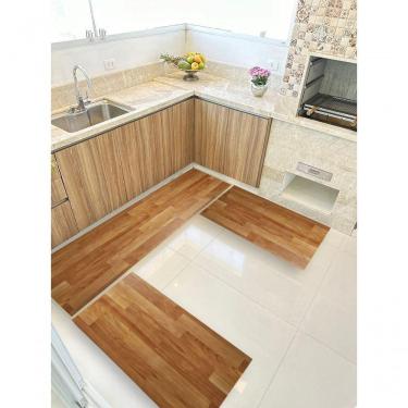 Imagem de Kit 3 Peças Jogo Cozinha Passadeira Manta Vinilico Laminado Mapple