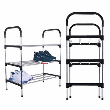 Imagem de Sapateira Rack Organizador Sapatos Tenis Calçados Prateleiras Desmontavel 3 Andares Multiuso Objetos Movel Casa