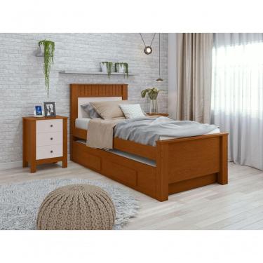 Imagem de Cama Solteiro Bibox 2 Gavetas Athenas Frassino Off White