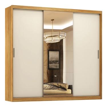 Imagem de Guarda Roupas Casal com Espelho 3 Portas de Correr 4 Gavetas 100% MDF Dalila Flex