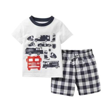 Imagem de Conjunto De Pijamas De Verão Para Crianças Meninos E Meninas Em Algodã