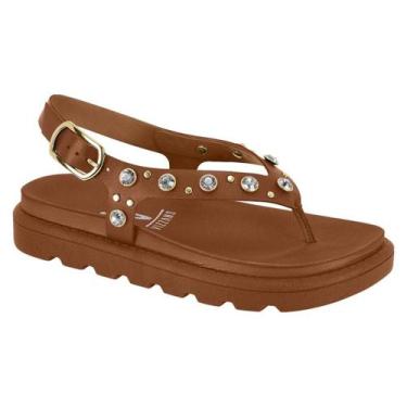 Imagem de Sandália Vizzano Feminina Flatform Strass Brilho Tira Dedo Conforto -,