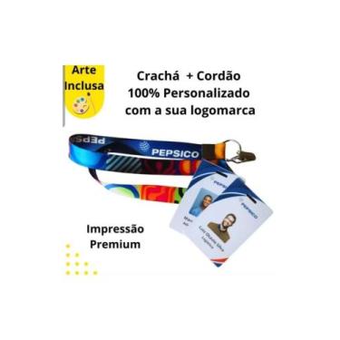 Imagem de Crachá em pvc + cordão personalizado 20mm arte grátis - McM