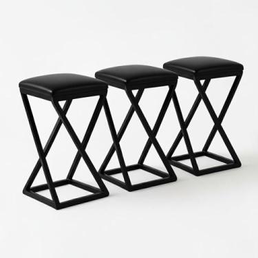 Imagem de Kit 3 Banco Banqueta Baixa Bar Cozinha 50 Cm Bancada material sintétic