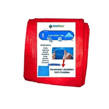 Imagem de Lona Polietileno 6X4 Grossa 300 Micras Multiuso Vermelha - Plástica Ac