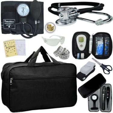 Imagem de Kit Enfermagem Cores Bolsa Top Premium + Medidor Glicose - Love Saude,