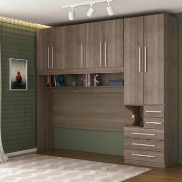 Imagem de Quarto de Solteiro sem as Camas com Guarda-Roupa 1326SD Castanho - Móv