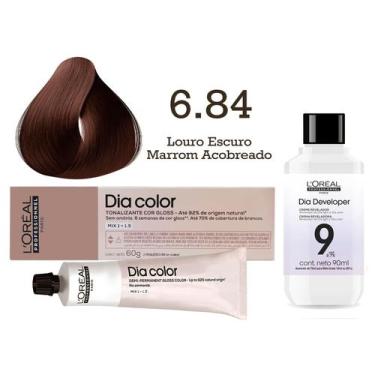 Imagem de Tonalizante Dia Color 6.84 Louro Escuro Marrom Acobreado + Emulsão Rev