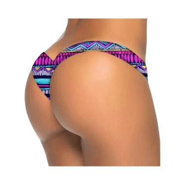 Imagem de Biquíni Feminino Sexy Com Estampa Brasileira, Parte Inferior Em Tanga,