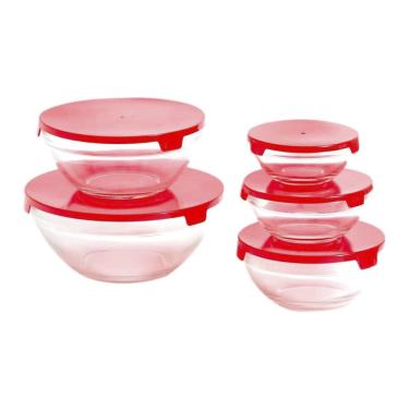 Imagem de Conjunto de Potes de Vidro com Tampa Casa do Chef 5 Peças