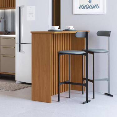 Imagem de Bancada Ripada Para Cozinha 128 Cm Cairo Fidelitá Freijó - Fidelitá Mó