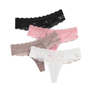 Imagem de Conjunto De Calcinhas Sexy De Renda Para Mulheres, Respirável, Cintura