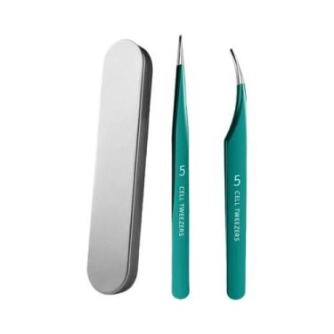 Imagem de Pinças Para Extensão De Cílios Volume, Retas E Curvas, Com Caixa - NON